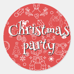 Pegatina Redonda moderno Sparkle and Cheer: fiesta de Navidades