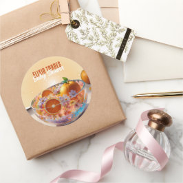 Pegatina Redonda Moderno y caprichoso Naranja Citrus Photo Baby Sho