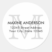 Moderno y elegante Monograma Gris Clásico Inicial