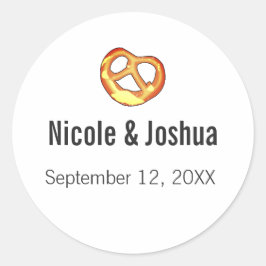 Pegatina Redonda Moderno y personalizado favor de matrimonio pretze