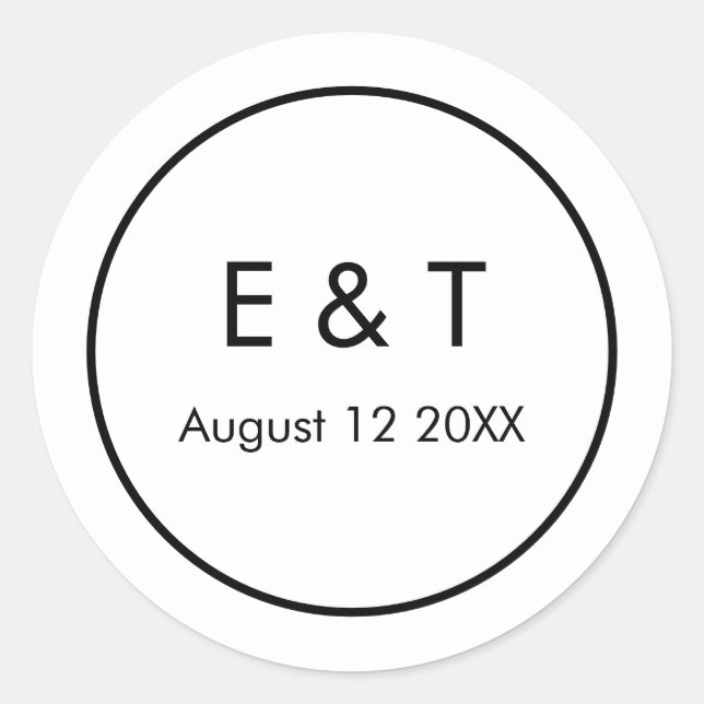 Pegatina Redonda Moderno y sencillo (Anverso)