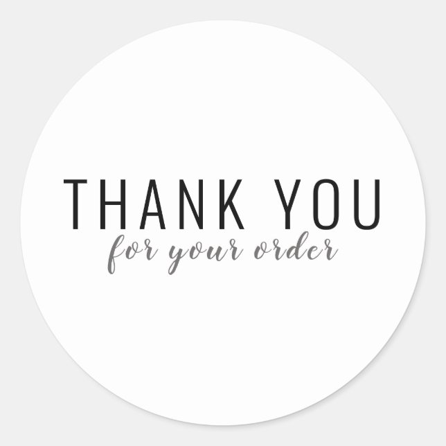 Pegatina Redonda Moderno y sencillo agradecimiento al cliente (Anverso)