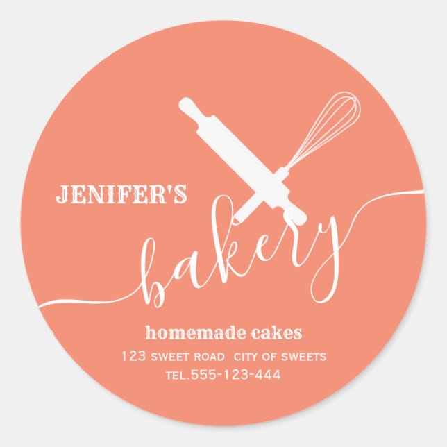 Pegatina Redonda Moderno y sencillo bigote profesional de alfileres (Anverso)