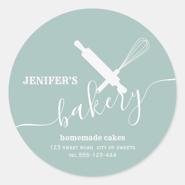 Pegatina Redonda Moderno y sencillo bigote profesional de alfileres (Anverso)