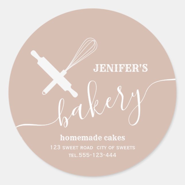 Pegatina Redonda Moderno y sencillo bigote profesional de alfileres (Anverso)