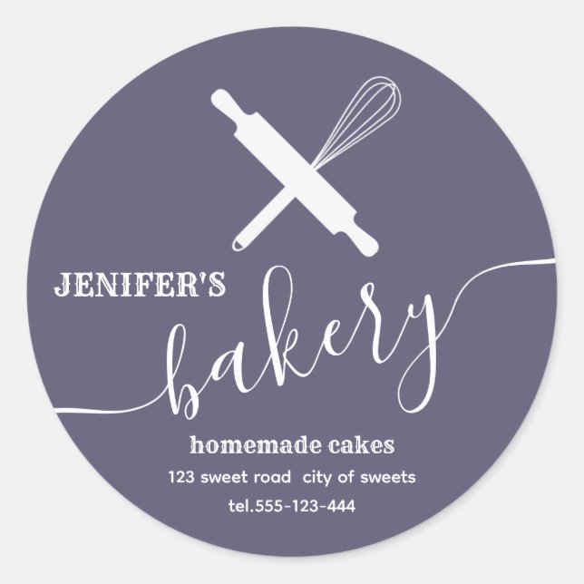 Pegatina Redonda Moderno y sencillo bigote profesional de alfileres (Anverso)