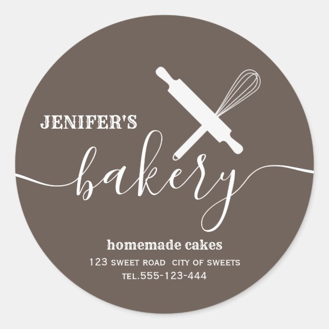 Pegatina Redonda Moderno y sencillo bigote profesional de alfileres (Anverso)