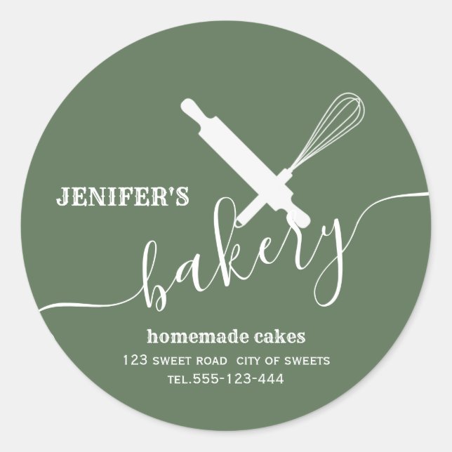 Pegatina Redonda Moderno y sencillo bigote profesional de alfileres (Anverso)