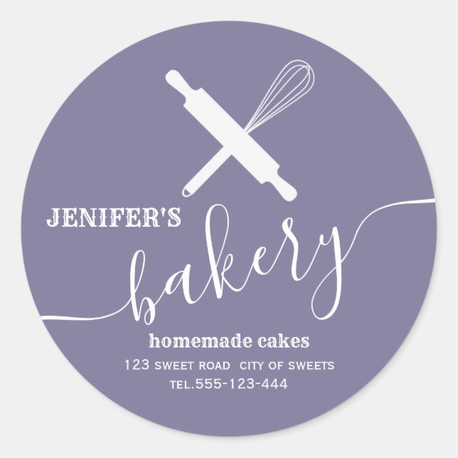 Pegatina Redonda Moderno y sencillo bigote profesional de alfileres (Anverso)