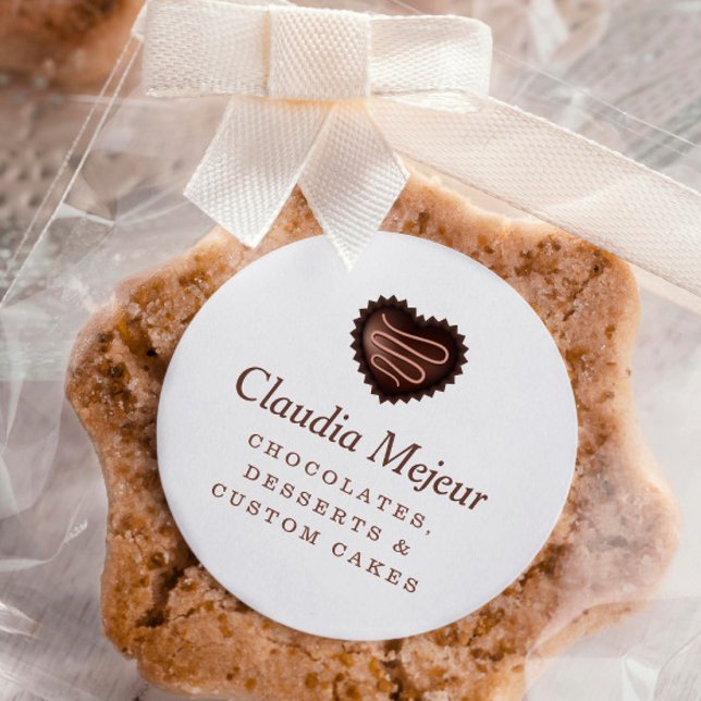 Pegatina Redonda Moderno y sencillo crema de chocolate blanco (Subido por el creador)