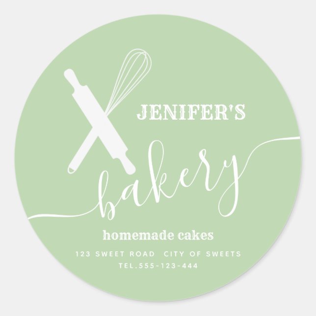 Pegatina Redonda Moderno y sencillo estilo profesional de bigote de (Anverso)