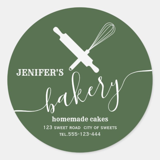 Pegatina Redonda Moderno y sencillo estilo profesional de bigote de (Anverso)