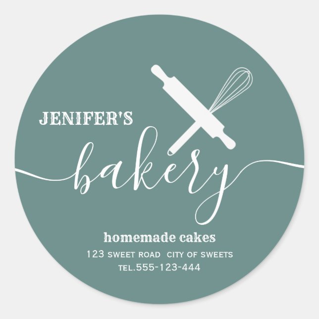 Pegatina Redonda Moderno y sencillo pin de rotación profesional whi (Anverso)