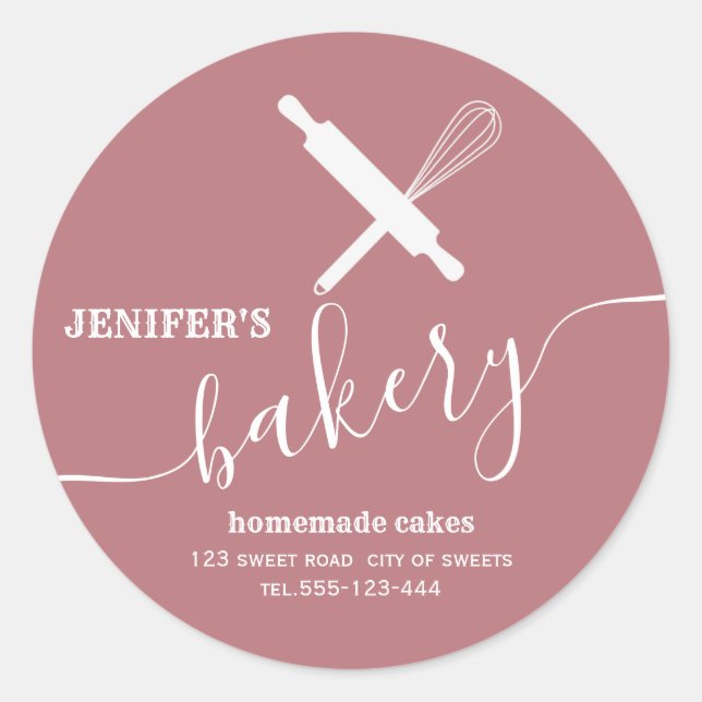 Pegatina Redonda Moderno y sencillo pin de rotación profesional whi (Anverso)