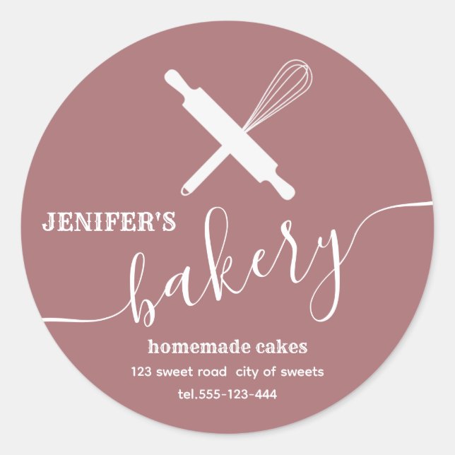 Pegatina Redonda Moderno y sencillo pin de rotación profesional whi (Anverso)