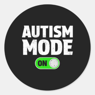 Pegatina Redonda Modo Autismo En La Divertida Conciencia Del Autism