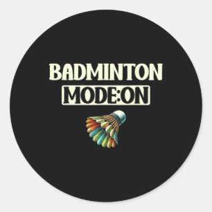 Pegatina Redonda Modo Badminton En Un Transbordador De Colorido Div