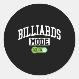 Pegatina Redonda Modo Billiards activado - Funny Billiard Pool Play