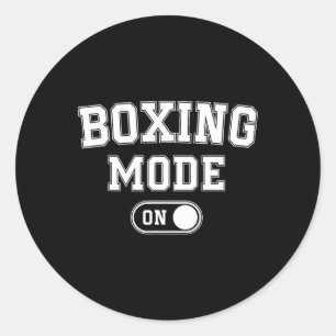 Pegatina Redonda Modo Boxeo Activado Regalo Divertido Boxeador Entr