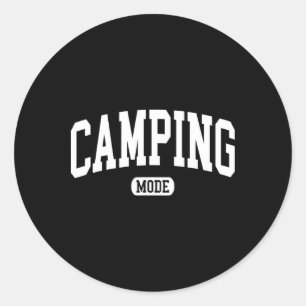 Pegatina Redonda Modo de acampada hoguera vida de campamento vacaci