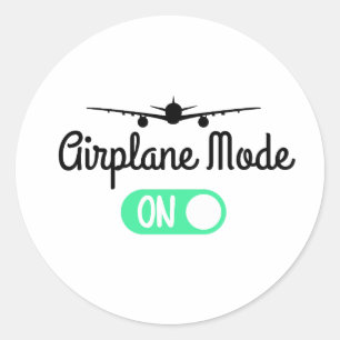 Pegatina Redonda Modo de avión en camiseta