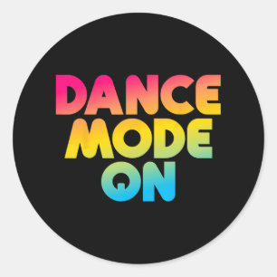 Pegatina Redonda Modo De Baile Con Danzante Divertido Bailarín Rega
