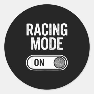 Pegatina Redonda Modo de carrera divertido dicho para jugadores sar