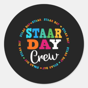 Pegatina Redonda Modo De La Tripulación Del Día Del Estadio De Prue