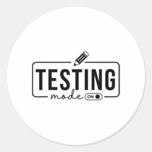 Pegatina Redonda Modo De Prueba De Camisas Diarias De Maestros En R