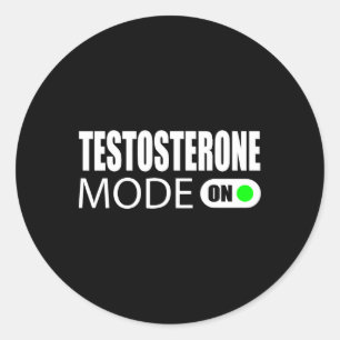 Pegatina Redonda Modo de testosterona activado