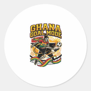 Pegatina Redonda Modo Gol de Ghana Esqueleto Delantero Naciones Str