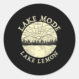 Pegatina Redonda Modo lago Camping Lake Lemon Indiana Familia de ca