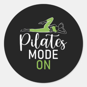 Pegatina Redonda Modo Pilates En Pilates