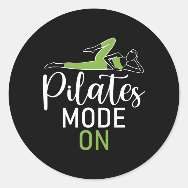 Pegatina Redonda Modo Pilates En Pilates (Anverso)