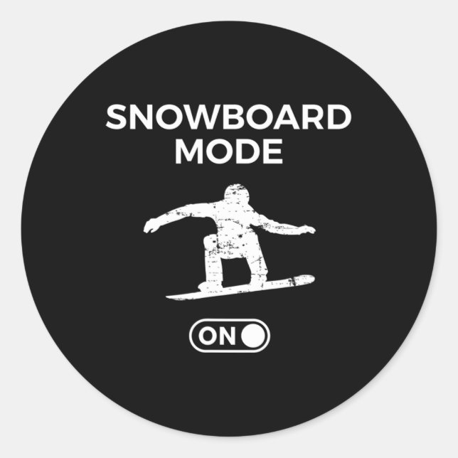 Pegatina Redonda Modo Snowboard En Snowboard Cita Snowboard S (Anverso)