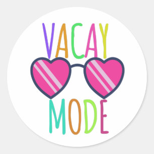 Pegatina Redonda Modo Vacay