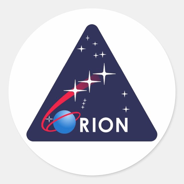 Pegatina Redonda Módulo de tripulación Orion (Anverso)