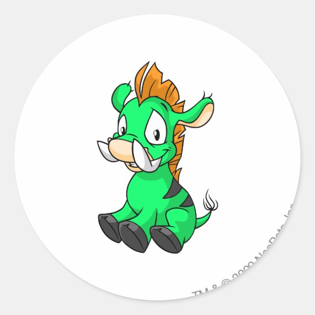 Pegatina Redonda Moehog Green (Anverso)