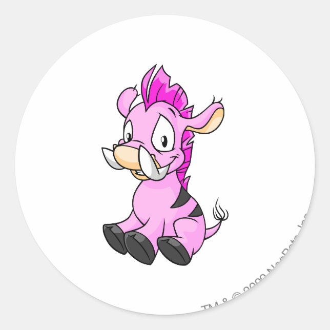 Pegatina Redonda Moehog Pink (Anverso)