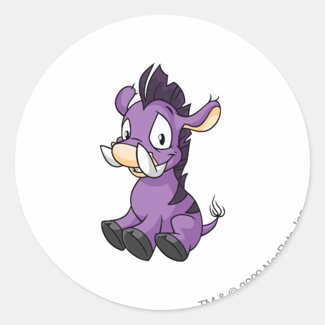 Pegatina Redonda Moehog Purple (Anverso)