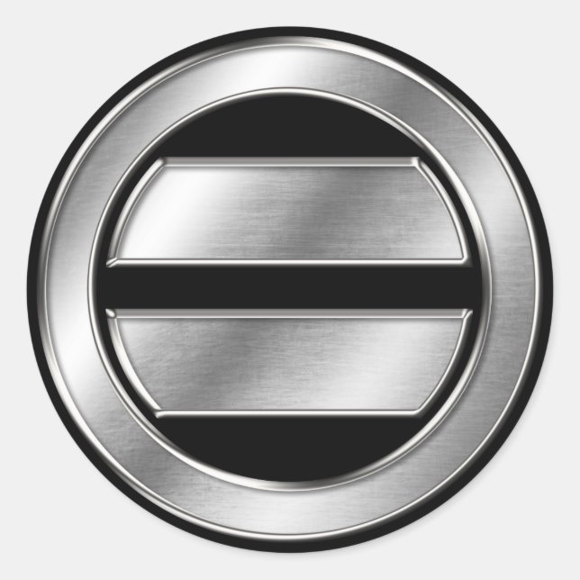 Pegatina Redonda Mogami Clan Kamon Silver Chrome (Anverso)