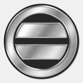 Pegatina Redonda Mogami Clan Kamon Silver Chrome