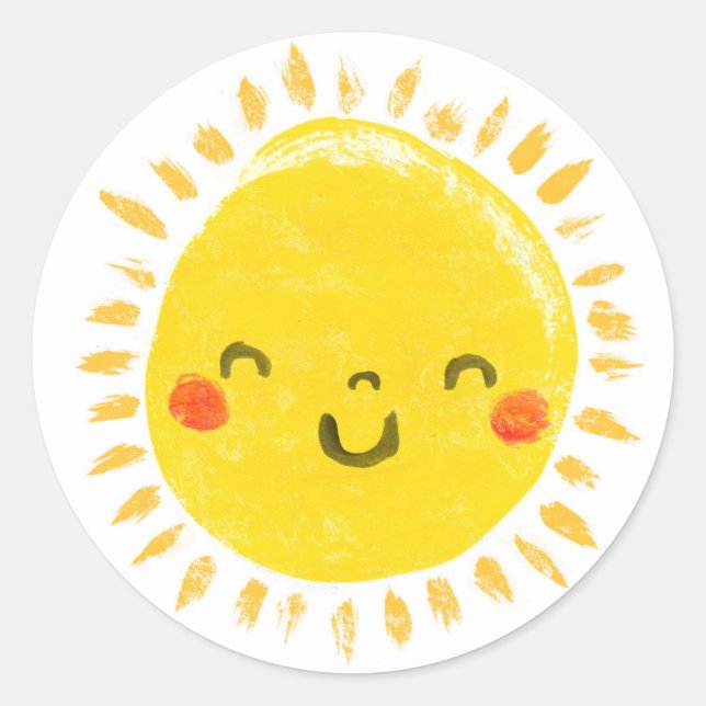Pegatina Redonda Moghrey mie ghrian (Sunshine) (Anverso)