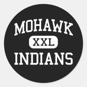 Pegatina Redonda Mohawk - Indians - High School - Marcola Oregon