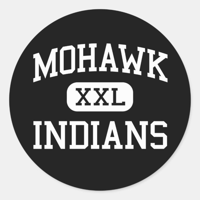 Pegatina Redonda Mohawk - Indians - High School - Marcola Oregon (Anverso)