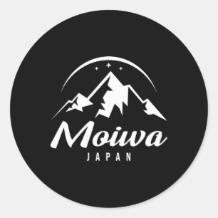 Pegatina Redonda Moiwa Estación de esquí de Japón Esquí Snowboard