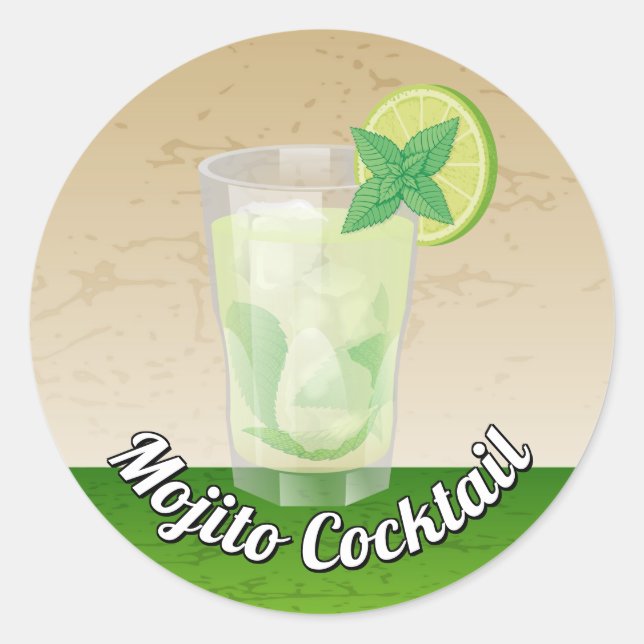 Pegatina Redonda Mojito (Anverso)
