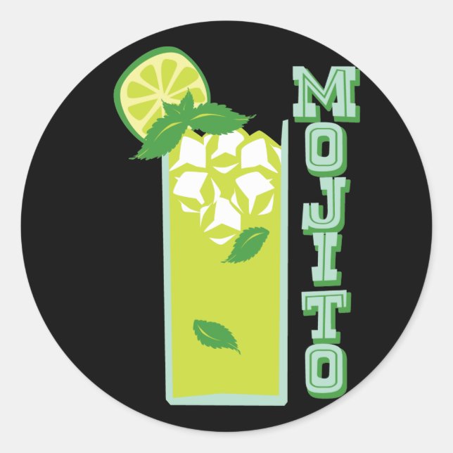 Pegatina Redonda Mojito (Anverso)