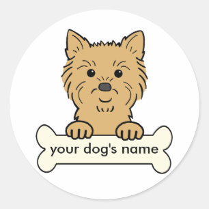Pegatina Redonda Mojón Terrier personalizado