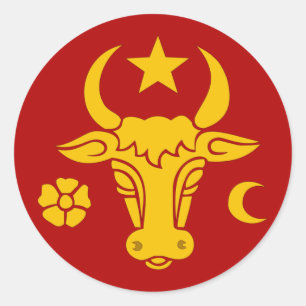 Pegatina Redonda Moldavia, el Moldavia